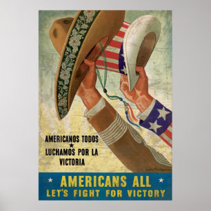 Americans All Let's Fight For Victory Poster