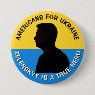 Americans for Ukraine   Zelenskyy Support 7.5 Cm Round Badge