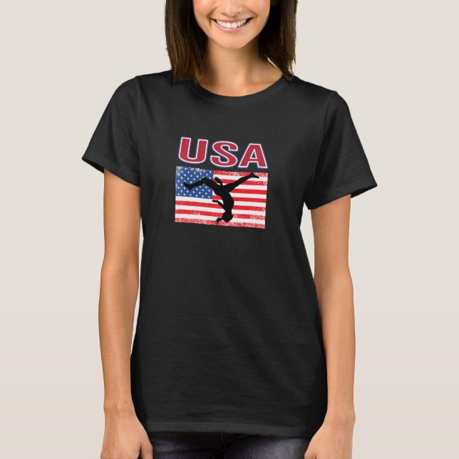 Americans Love Gymnasts Gymnastics At Summer Games T-Shirt (Front)