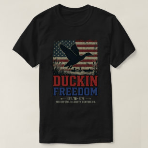Americans patriot flag: Duckin Freedom Hunting  T-Shirt