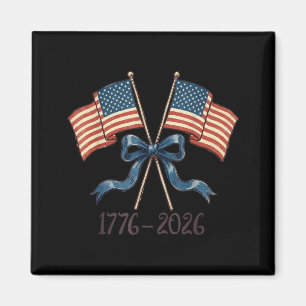 Americas 250 Anniversary USA Flag Bow 1776-2026 Magnet