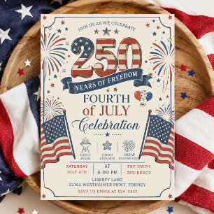 America's 250th Anniversary 4th of July Party Invitation