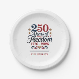 America's 250th Anniversary Name Paper Plate