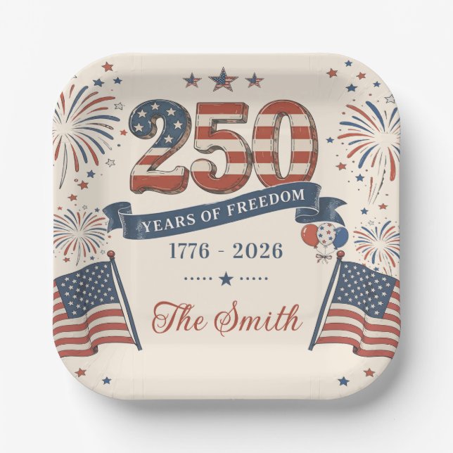 America's 250th Anniversary Paper Plates (Front)
