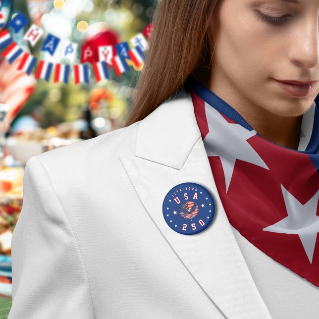 America's 250th Anniversary USA 250 1776 2026 6 Cm Round Badge (Creator Uploaded)