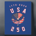 America's 250th Anniversary USA 250 1776 2026 Plaque<br><div class="desc">Designed with pride and patriotic glory this USA 250 plaque with 1776 - 2026 dates,  the US flag and American eagle. A great poster to show and commemorate your pride and glory in celebration of this 4th of July 2026.</div>