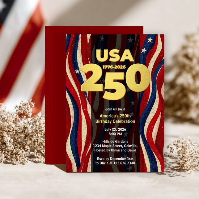 America's 250th Anniversary, USA 250 Party Invitation (Creator Uploaded)