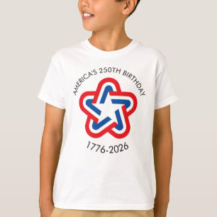 America's 250th Birthday 1776-2026 Red White Blue  T-Shirt