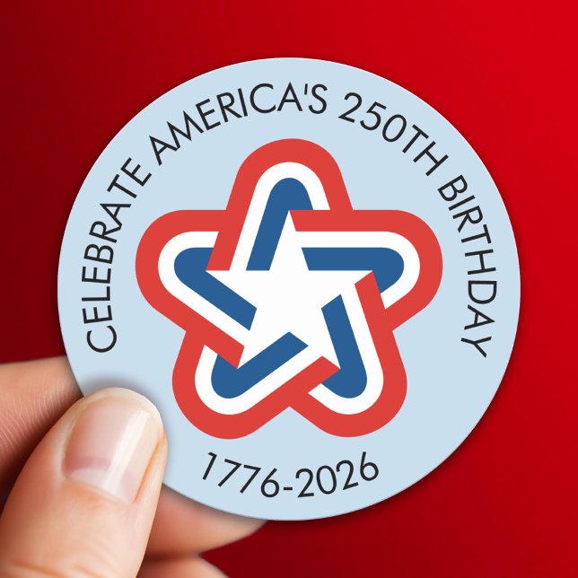 America's 250th Birthday - 1776-2026 Vintage Star Classic Round Sticker (Celebrate America's 250th Birthday)