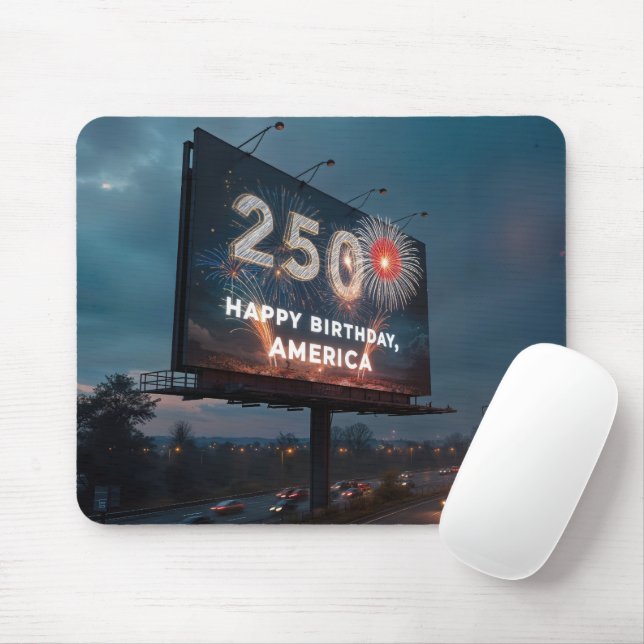 America's 250th Birthday Billboard Mouse Pad (With Mouse)