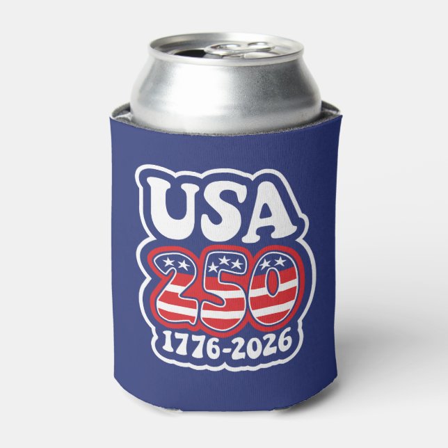 America's 250th Birthday - Groovy USA 250 Can Cooler (Can Front)