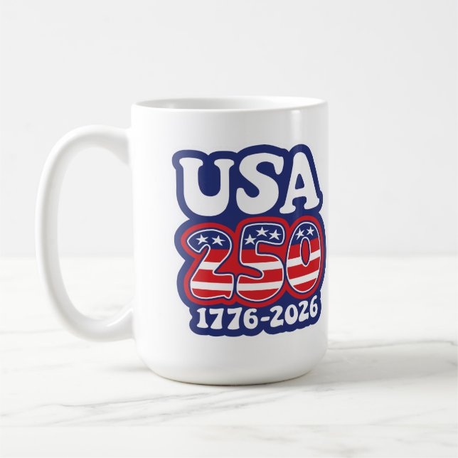 America's 250th Birthday - Groovy USA 250 Coffee Mug (Left)