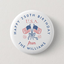 America's 250th Birthday Party Button