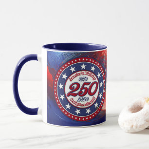America's 250th Birthday Semiquin Graphic Fire RWB Mug