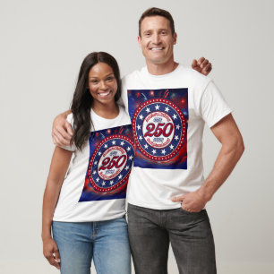 America's 250th Birthday Semiquin Graphic Fire RWB T-Shirt