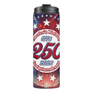 America's 250th Birthday Semiquin Graphic Fire Wh Thermal Tumbler