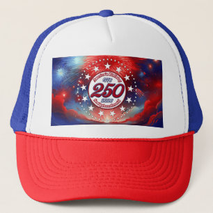 America's 250th Birthday Semiquin Graphic Fire Wh Trucker Hat