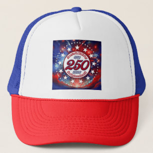 America's 250th Birthday Semiquin Graphic Fire Wh Trucker Hat