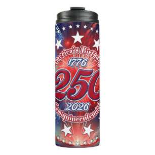 America's 250th Birthday Semiquin Graphic Firework Thermal Tumbler