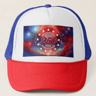 America's 250th Birthday Semiquin Graphic Firework Trucker Hat