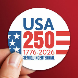 America's 250th Birthday - Stars and Stripes Classic Round Sticker
