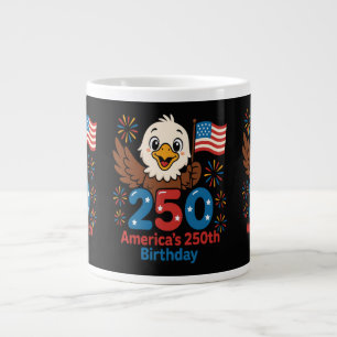 America's 250th Birthday - US Flag 250 Years Anniv Large Coffee Mug