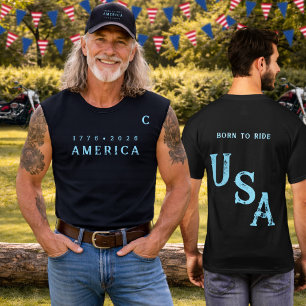 America's 250th Born To Ride Team Group Ice Blue T-Shirt