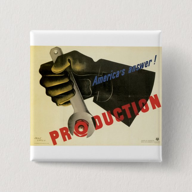 America's Answer! Production 15 Cm Square Badge (Front)