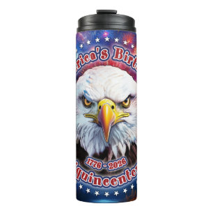 America's Birthday Semiquin Brown Eagle Firework M Thermal Tumbler