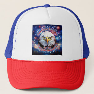 America's Birthday Semiquin Brown Eagle Firework M Trucker Hat