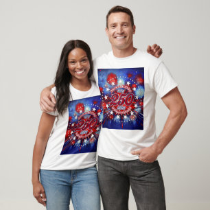 America's Birthday Semiquin Graphic Firework Burst T-Shirt