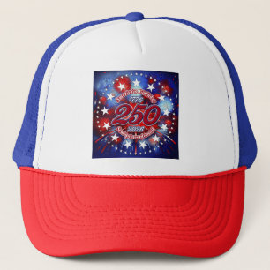 America's Birthday Semiquin Graphic Firework Burst Trucker Hat