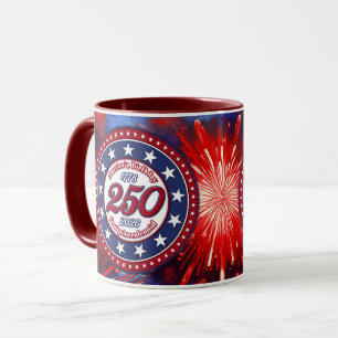 America's Birthday Semiquin Graphic Fireworks RWB Mug