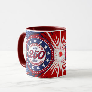 America's Birthday Semiquin Graphic Fireworks RWB Mug
