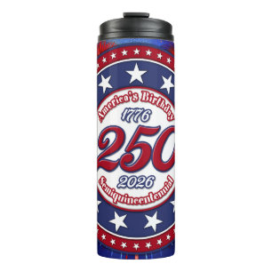 America's Birthday Semiquin Graphic Fireworks RWB Thermal Tumbler
