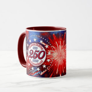 America's Birthday Semiquin Graphic Fireworks Wh Mug