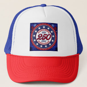 America's Birthday Semiquin Graphic RWB Fireworks Trucker Hat