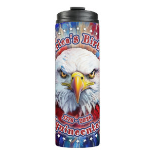 America's Birthday Semiquin Red Eagle Fireworks Thermal Tumbler