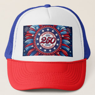 America's Birthday Semiquin RWB Graphic Fireworks Trucker Hat