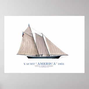 americas cup yacht 'america 1851', tony fernandes poster
