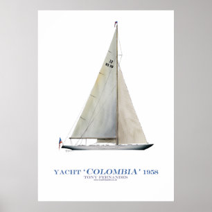 americas cup yacht 'colombia', tony fernandes poster