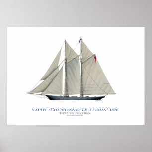 americas cup yacht 'countess of dufferin' poster