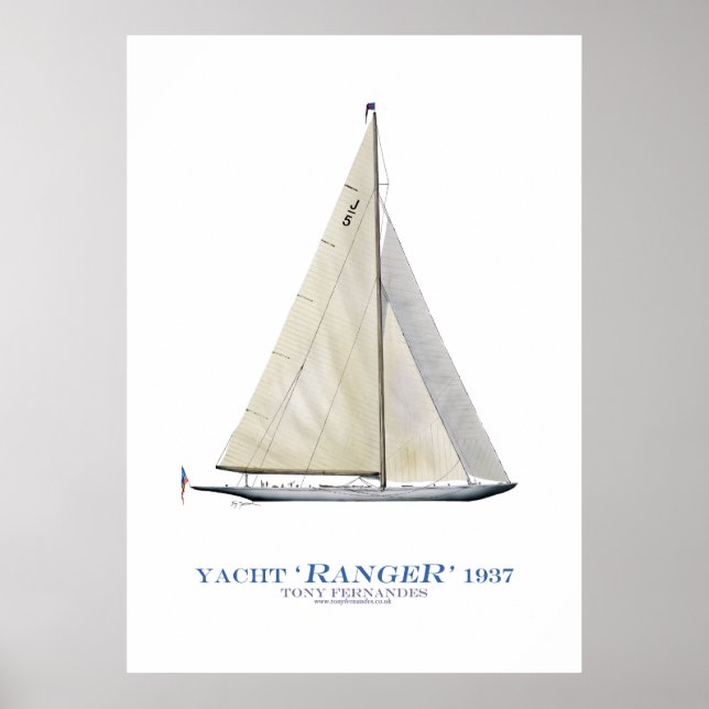 americas cup yacht 'ranger', tony fernandes poster (Front)