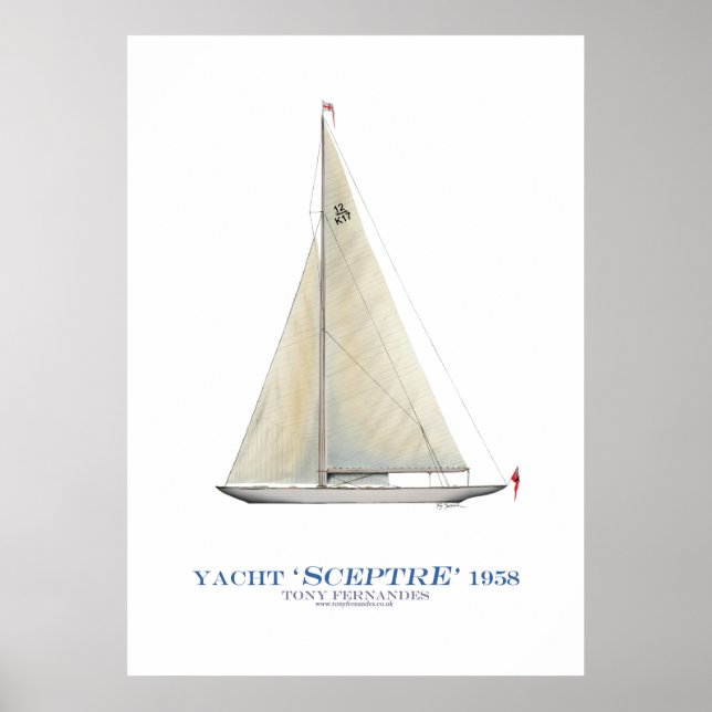 americas cup yacht 'sceptre', tony fernandes poster (Front)