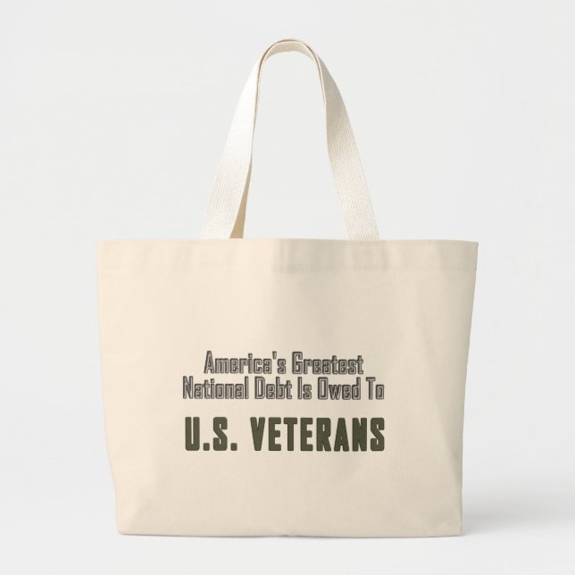 America's Debt to Veterans Large Tote Bag (Front)