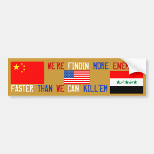 America's Enemies (IRAQ VS CHINA) Bumper Sticker