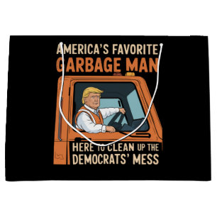 America's Favourite Garbage Man Trump 45 47 USA Large Gift Bag