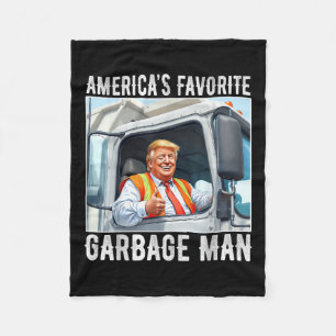 Americas Favourite Garbage Man Trump In Garbage Fleece Blanket