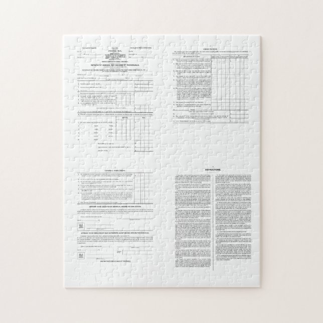 America's First Income Tax Form 1040 from 1913  Jigsaw Puzzle (Vertical)