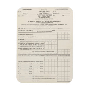 America's First Income Tax Form 1040 Poster Magnet